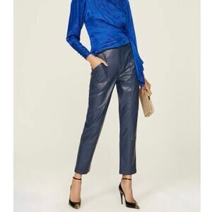Ronny Kobo Blue Faux Leather Pants Size 4